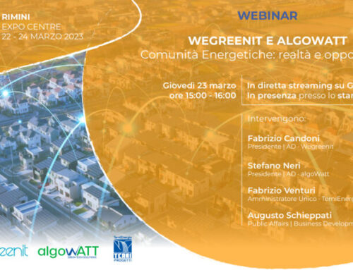 Comunità energetiche: algoWatt con Wegreenit a K.EY – The Energy Transition Expo
