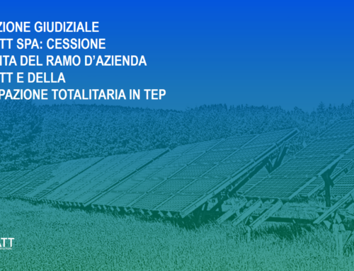 Liquidazione giudiziale algoWatt Spa: Cessione congiunta del ramo d’azienda algoWatt e della partecipazione totalitaria in TEP